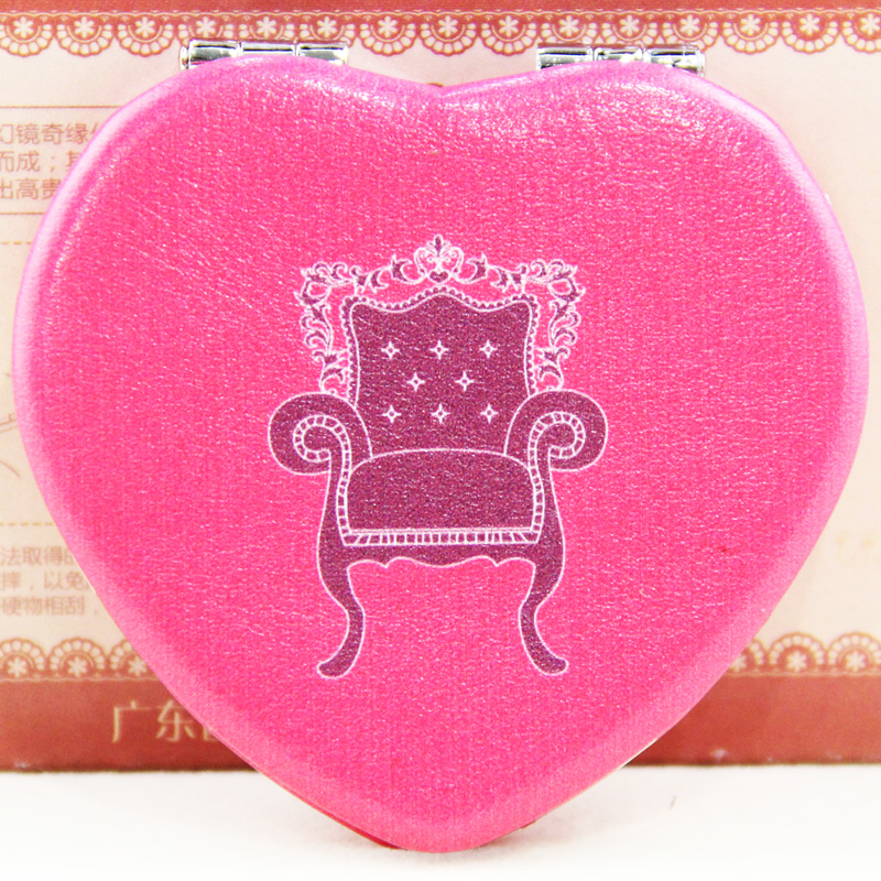Fashionable and lovely wave point portable metal mirror heart mirror2