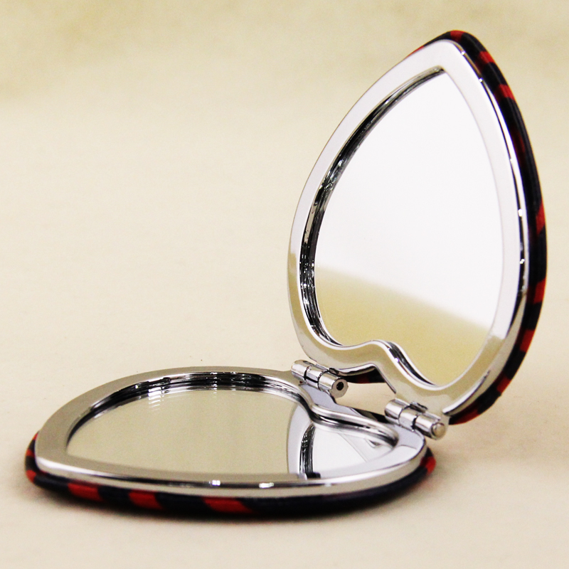 Stylish lovely wild American Korean version of portable metal mirror heart mirror4
