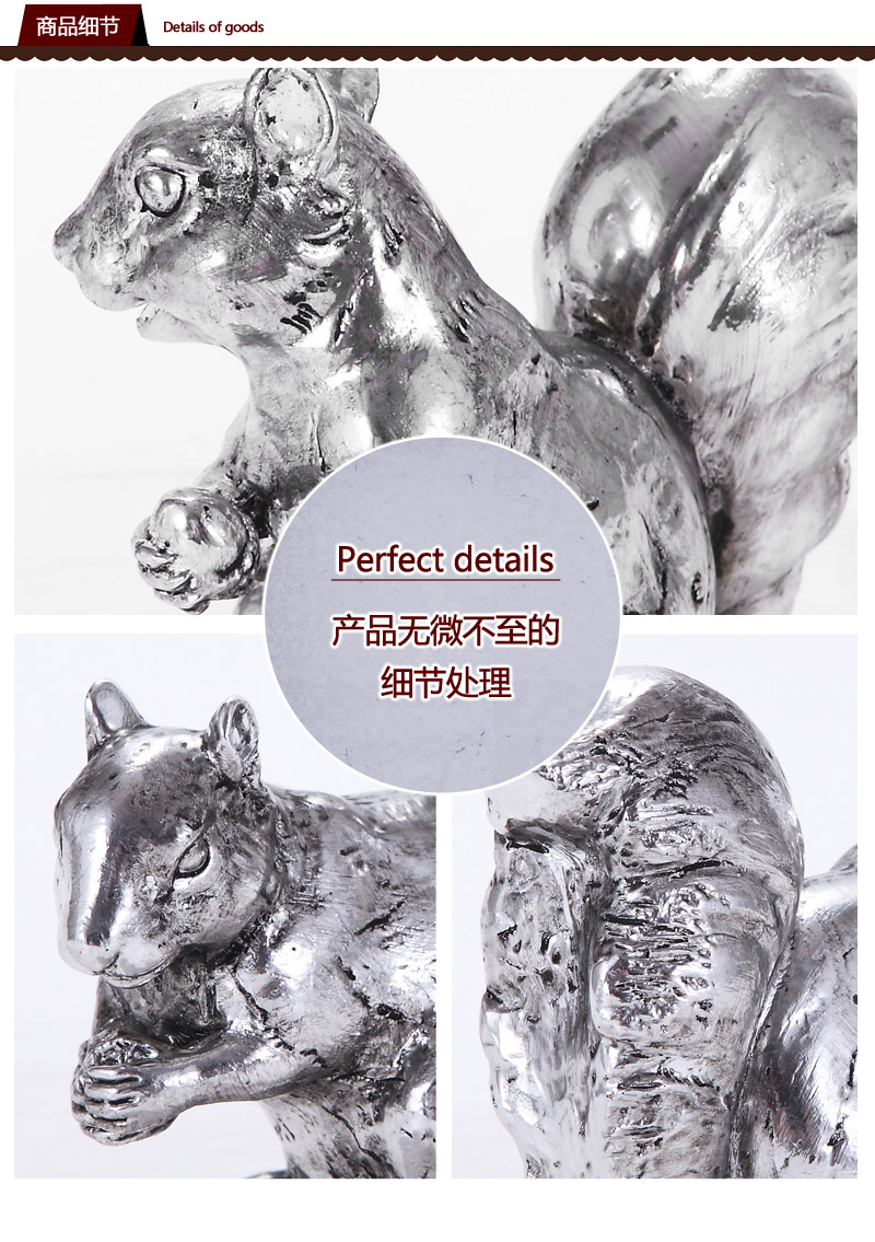 The children's room decoration resin simulation Garden Decor cute little squirrel furnishings Home Furnishing jewelry 7008005-10SL3