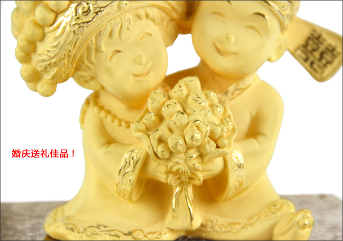 Manufacturers selling gilt decoration crafts crafts velvet satin golden wedding supplies give gifts Jiapin knot gold.5