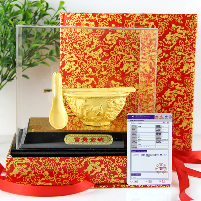 Factory direct sales gifts crafts velvet satin golden business gifts gifts rich golden rice insurance opener8
