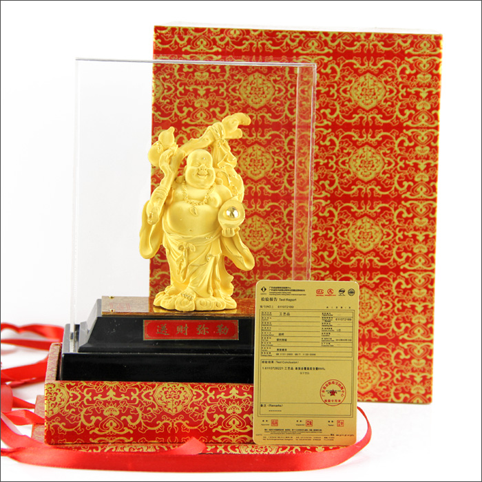 Manufacturers selling crafts crafts business gift gold alluvial gold gift will pin feng shui supplies lucky Maitreya9