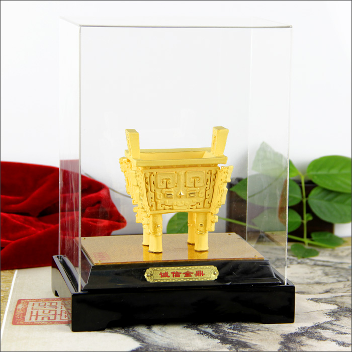 Manufacturers selling gilt decoration crafts crafts velvet satin golden business gift gift gift insurance pin will start the integrity of Jinding7