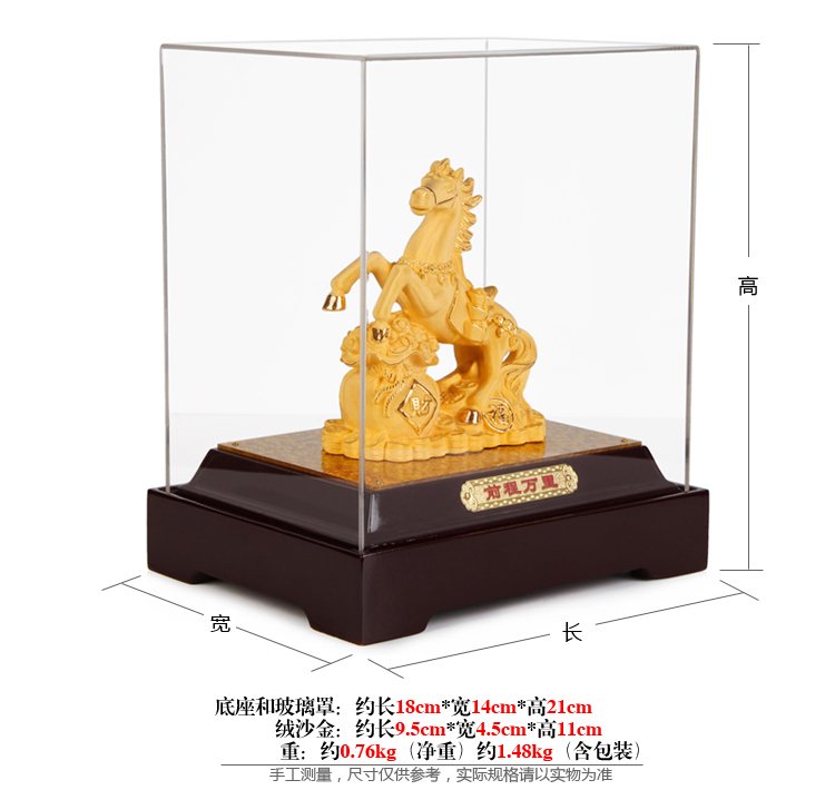 Manufacturers selling gilt decoration crafts crafts velvet satin golden business gift gift gift insurance pin will start the Golden Horse felicitous wish of making money5