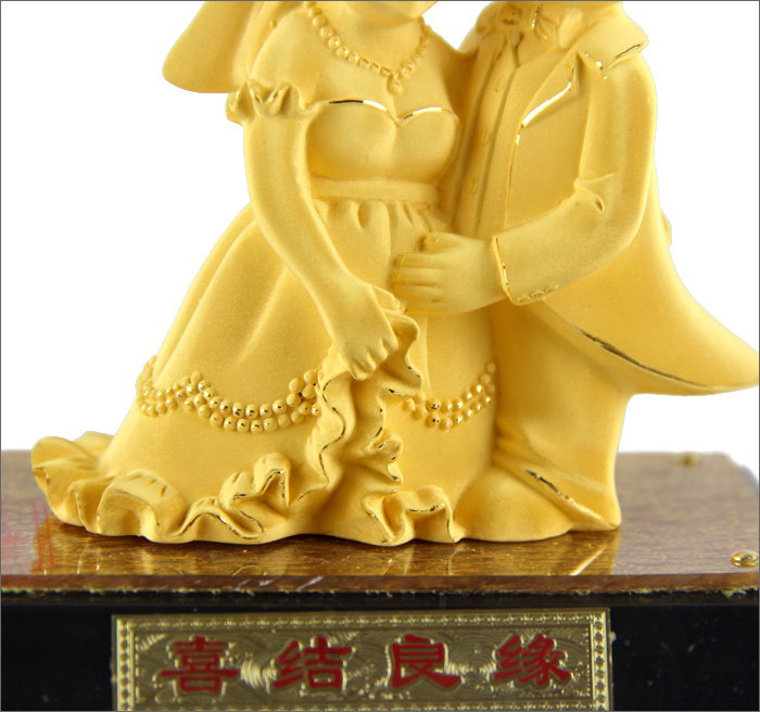 Manufacturers selling gilt decoration crafts crafts velvet satin golden wedding supplies business gifts Jiapin give a harmonious union lasting a hundred years gold.3
