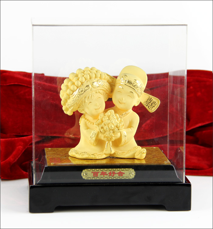 Manufacturers selling gilt decoration crafts crafts velvet satin golden wedding supplies give gifts Jiapin knot gold.2