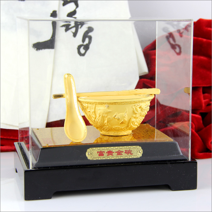 Factory direct sales gifts crafts velvet satin golden business gifts gifts rich golden rice insurance opener7