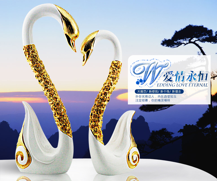 A couple of big Swan ornaments send girlfriends wedding gift to send to friends are new classical wedding gifts special offer6