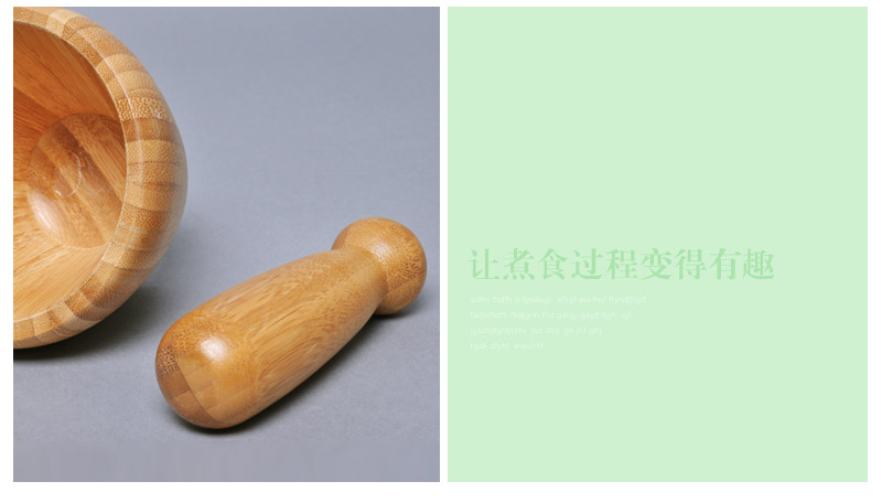 High quality bamboo wood Daosuan masher mud mortar tank ramming mask pressure garlic grinding mill JJ008 applicator4