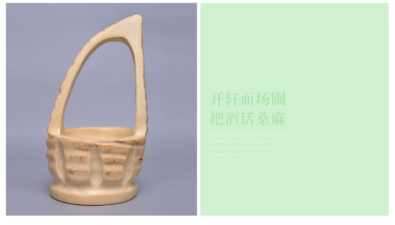 Takene Jun handmade lace handicraft tea tray basket / pail / fruit dish of bamboo root bucket ZG0044