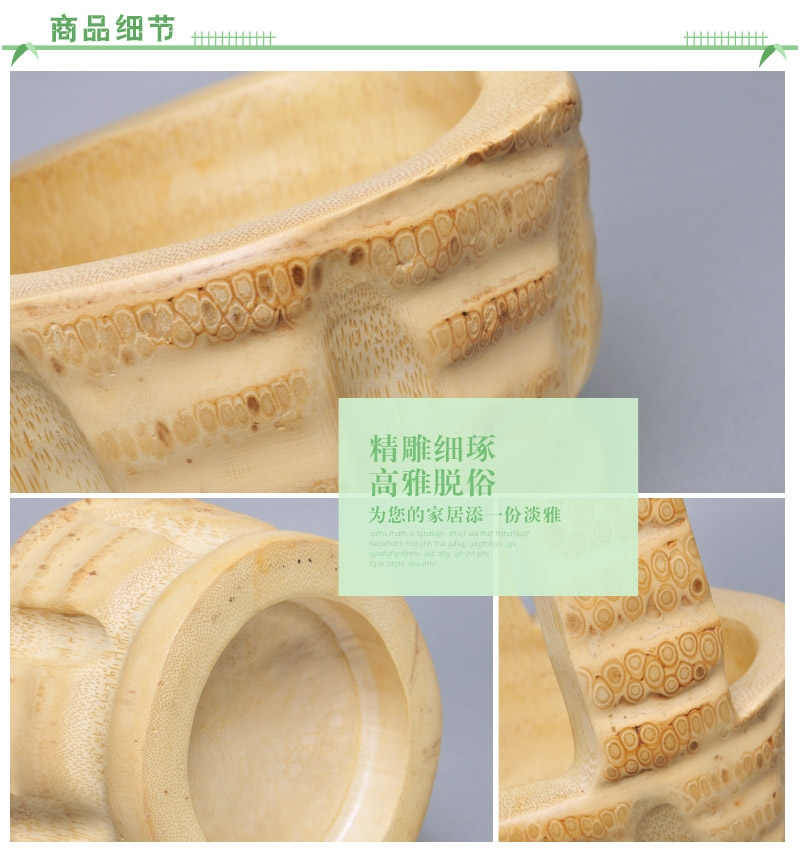 Takene Jun handmade lace handicraft tea tray basket / pail / fruit dish of bamboo root bucket ZG0045