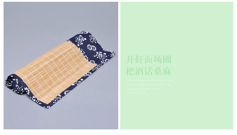 Blue and white cloth bamboo tea table linen runner hand woven bamboo mat bamboo mat and curtain curtain tea tea tea curtain insulation pad JJ033 pad4