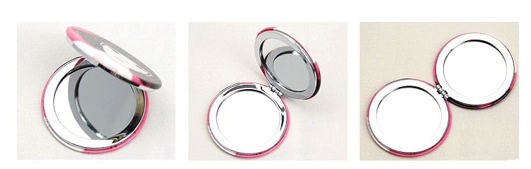 Korean girl series customized wholesale double-sided folding creative fashion metal stainless steel creative PU portable pocket makeup small mirror gift gift5