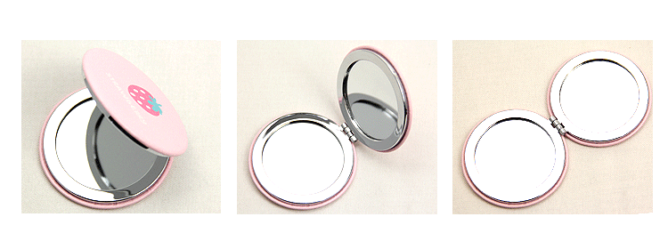 Fruit language series customized wholesale double-sided folding creative fashion metal stainless steel creative PU portable pocket make-up small mirror gift gift5