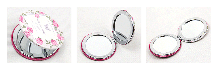 Elegant rose series customized wholesale double-sided folding creative fashion metal stainless steel creative PU portable pocket make-up small mirror gift gift5