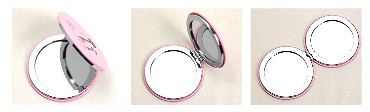 Retro Age Series customized wholesale double-sided folding creative fashion metal stainless steel creative PU portable pocket make-up small mirror gift gift5