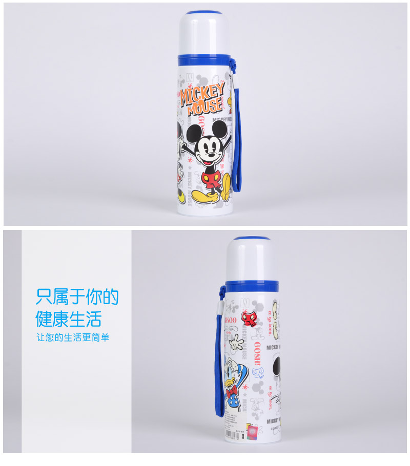 500ml cartoon bullet heat preservation cup vacuum insulation water bottle Mickey water bottle children out travel pot 3133A4