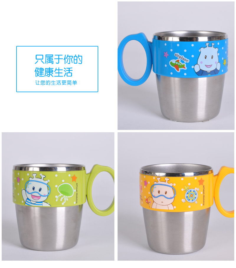 Creative cartoon Mug Cup Home Office large capacity stainless steel cup small cup body TMY-48654