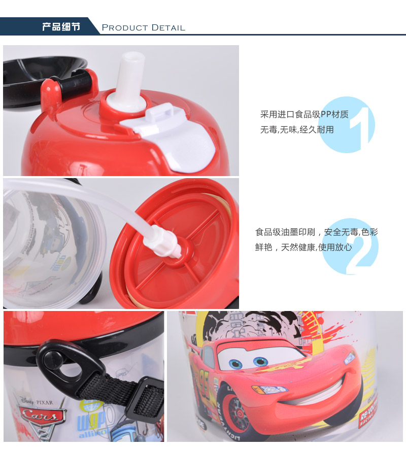 500ML large monolayer student water kettle Mickey Minnie tube cup leakproof straight drink cup 4925