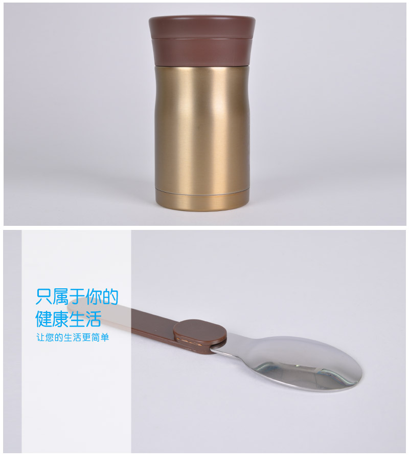 500ML vacuum thermos bottle (with stainless steel spoon) Vigny vacuum braised pot stainless steel vacuum food tank 33094