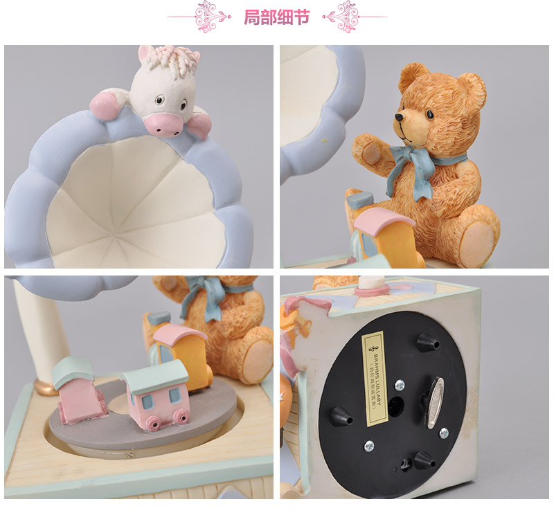 Creative music box resin bear joy pony European Music Box Phonograph letters (excluding wooden fee) MP-20964