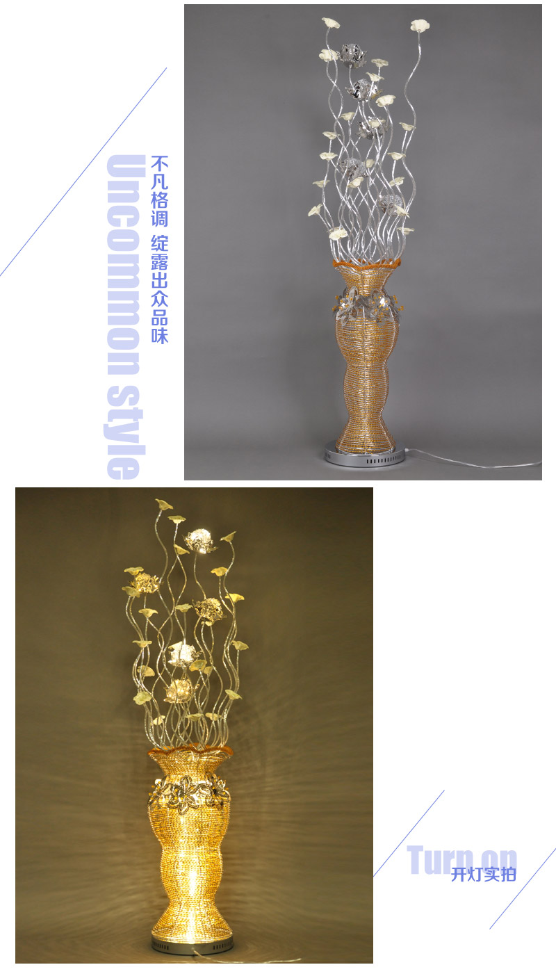 LED modern manual decoration desk lamp fashion atmosphere gold aluminum lamp vase floor lamp YG-82944