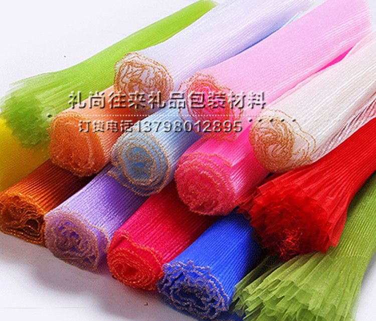 Flower packing material paper wholesale wedding products telescopic yarn flex flex telescopic yarn2