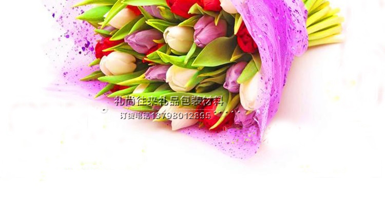 Snow point gauze, flower packing paper material wholesale / flower bouquet packing yarn, flower shop articles wholesale package flower cartoon flower bouquet materials wholesale snowflake wrapping paper8