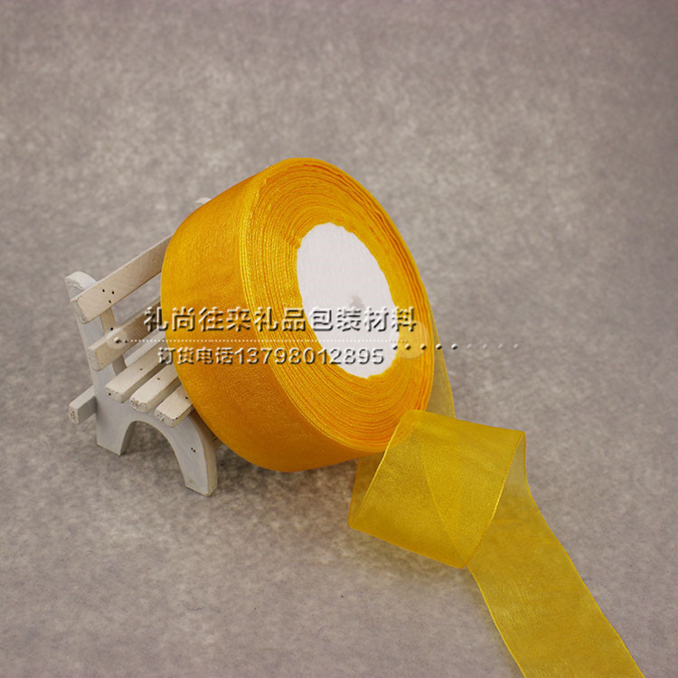 5cm wide transparent decorative ribbon ribbon organza ribbon gift bag hair ribbon ribbon wholesale volume 45 meters with flowers packaged DIY ribbon Christmas decoration shop33