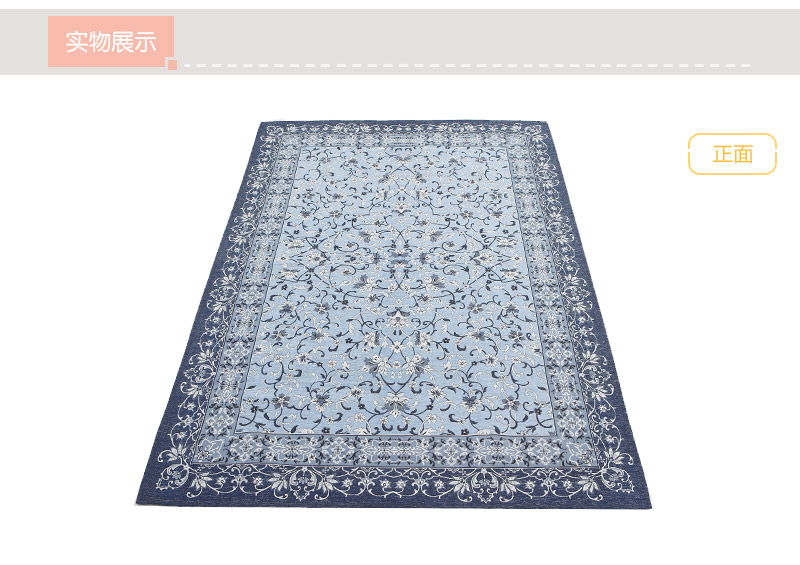 European style new high-end luxury light gray floral pattern Dornier rectangular Home Furnishing carpet carpet mats living villa model room carpet HXY-152