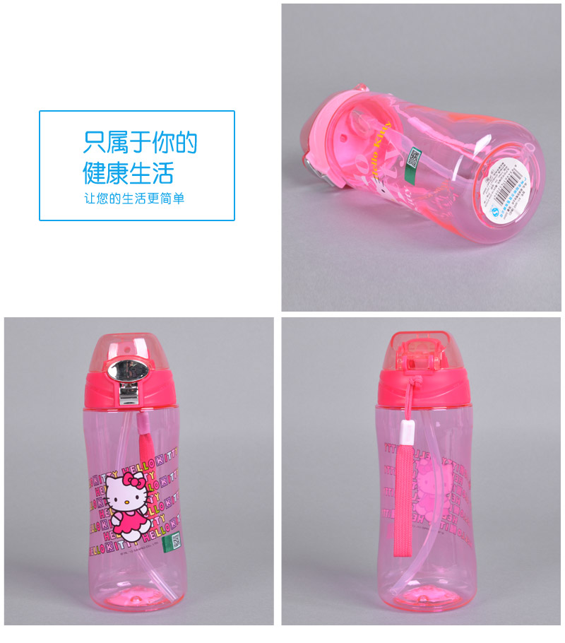 500m new tide wide mouth student cup tritan transparent lovely water cup Hello Kitty lovely pipe easy leakproof safety non-toxic water cup KT-36824