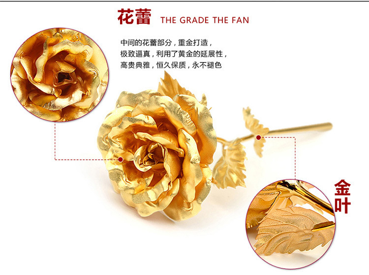 Golden Rose 24 K gold foil rose gold rose2