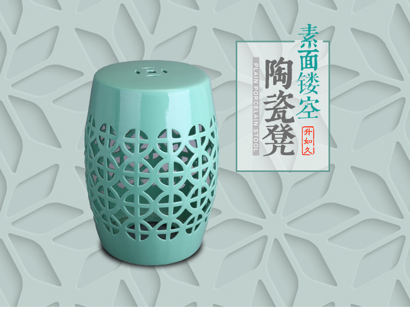 Chinese pastoral ceramic drum stool ML0061