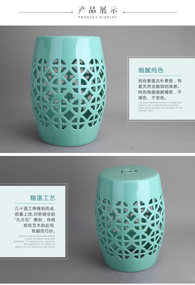 Chinese pastoral ceramic drum stool ML0064