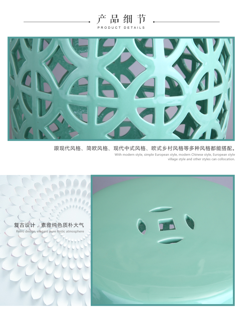 Chinese pastoral ceramic drum stool ML0065