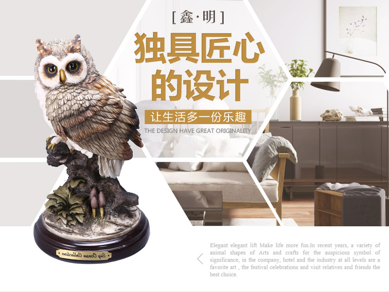 European high-grade animal shaped resin decoration stump other ornaments Home Furnishing desk ornaments owl resin crafts (not invoice) FA61901