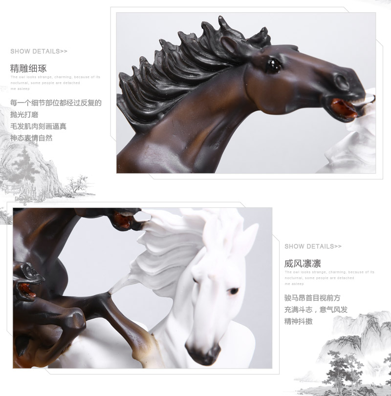 European high-grade animal shaped resin decoration color other ornaments Home Furnishing galloping horse desk ornaments resin crafts (not invoice) FA27577