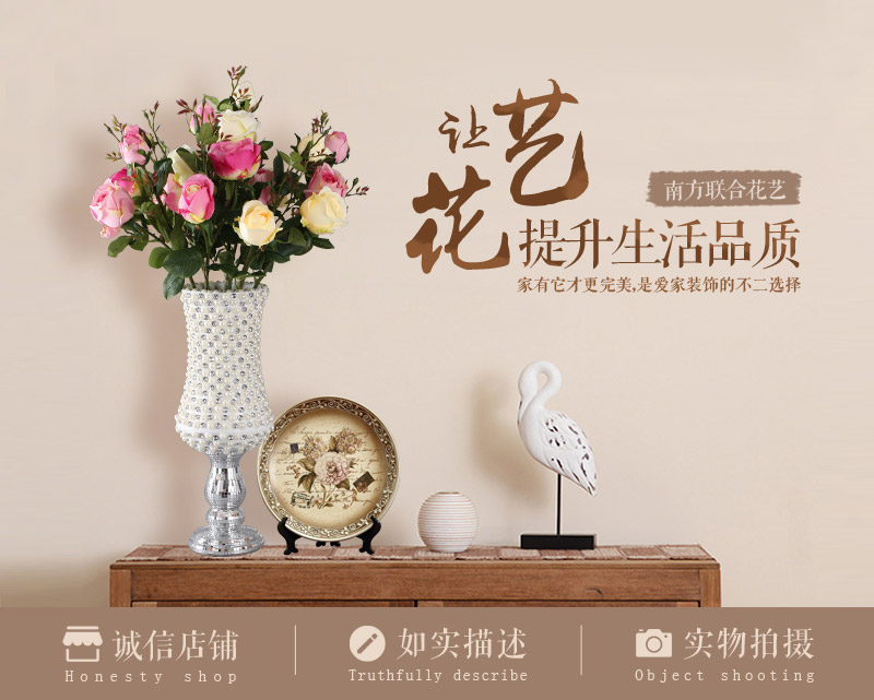 Chinese single twig 3 head love emulation flower plastic foam floral emulation flower festival wedding gift living room table flower home decoration flower NF08881