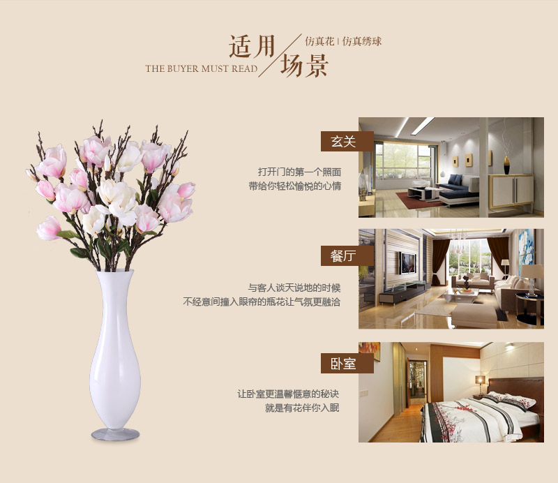 Simulation flower of Chinese Chinese single branched Magnolia floral emulation of plastic foam and flower art simulation flower room table overall flower home decoration flower NF09697