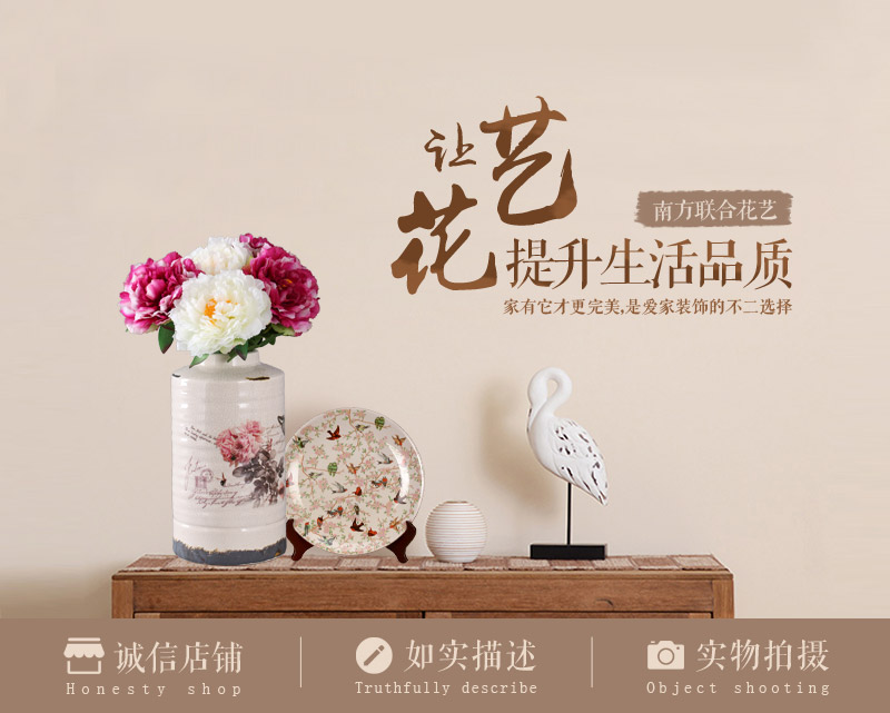 Chinese single branch lucky peony simulation flower plastic foam floral emulation flower festival wedding gift living room table flower home decoration flower NF09551