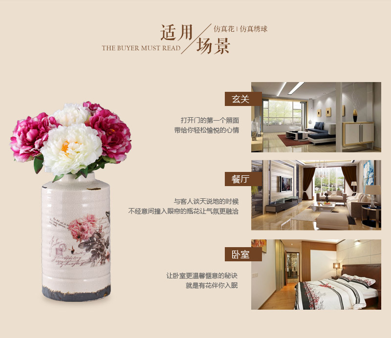 Chinese single branch lucky peony simulation flower plastic foam floral emulation flower festival wedding gift living room table flower home decoration flower NF09557