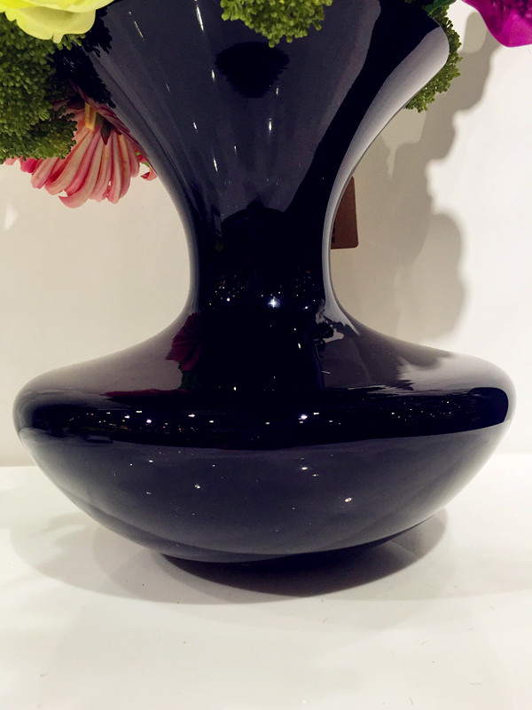 Modern simplified black necked bottle flower art finished product simulation flower home decoration5