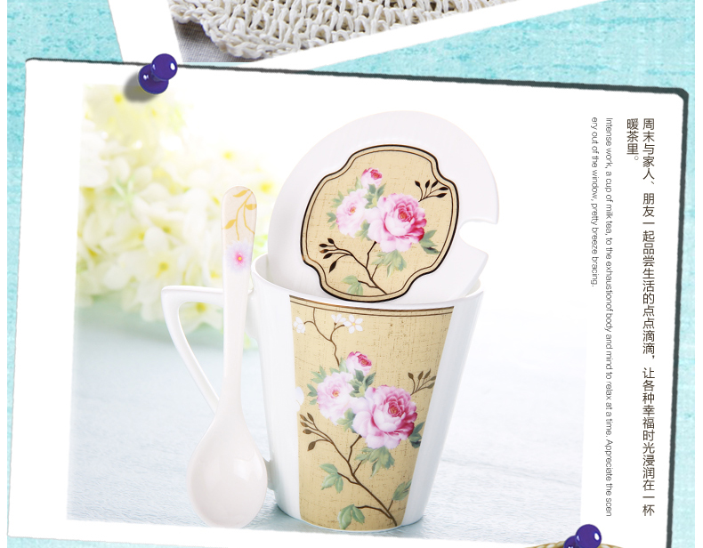 Proud ceramic bone China Mug ceramic cup coffee spoon cover with lovely simple creative gift box office20