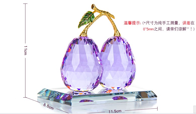 Dong Qi technology of high-grade crystal new never pear crystal crafts Home Furnishing ornaments wholesale car decoration3