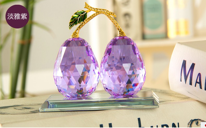 Dong Qi technology of high-grade crystal new never pear crystal crafts Home Furnishing ornaments wholesale car decoration1