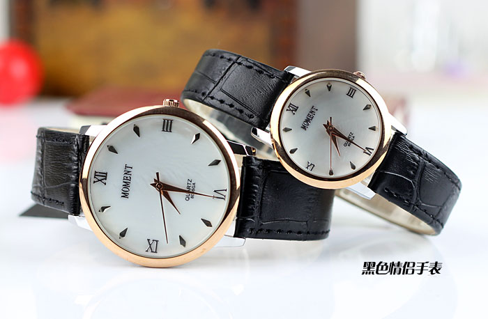 The couple watches soft leather watch strap retro minimalist business men's Marble Dial Watch2