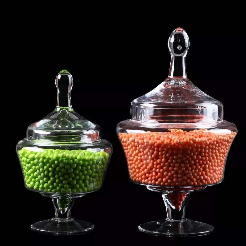 Dong Qi technology of high-end European Glass Candy Jar storage tank storage tank sugar grains wedding decoration decoration glass bottle with small cap2