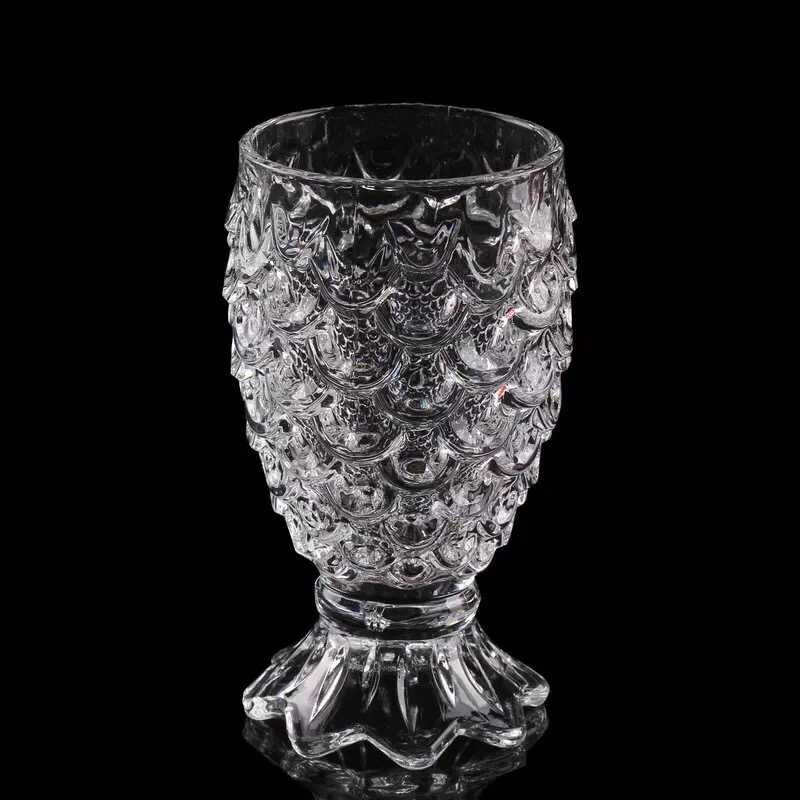 High fashion lead-free crystal glass juice drink cup creative fish scale cup red wine beer cup milk pineapple cup ice cream cup2