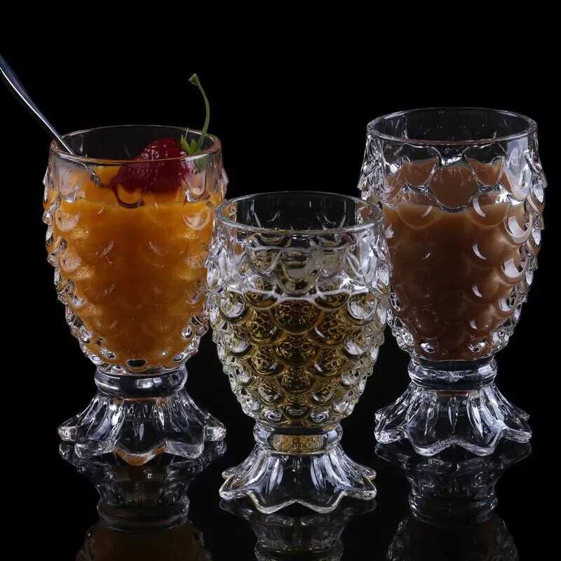 High fashion lead-free crystal glass juice drink cup creative fish scale cup red wine beer cup milk pineapple cup ice cream cup4