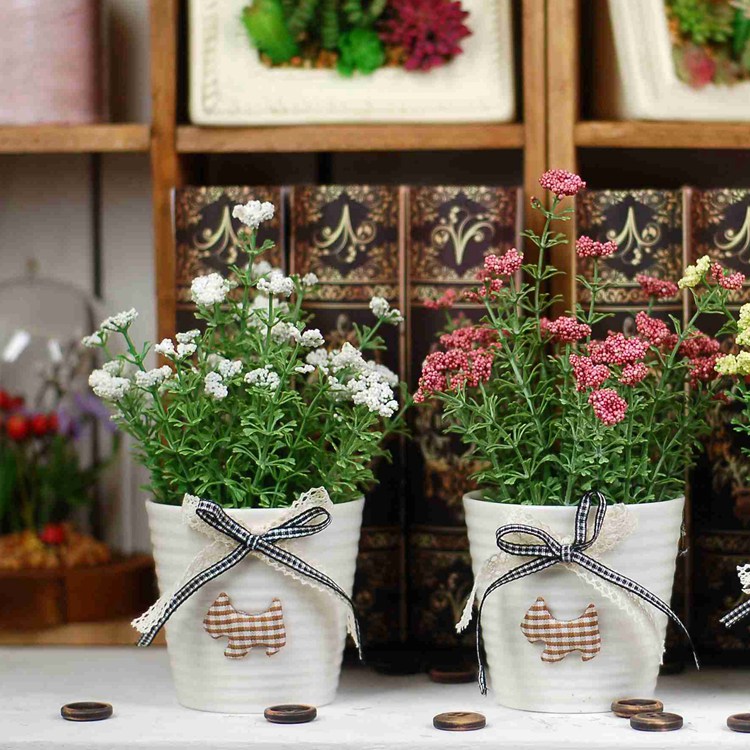The high-end gift decoration ceramic pots exported to Japan and South Korea Home Furnishing thread high imitation European foam flower thread cup foam flower1